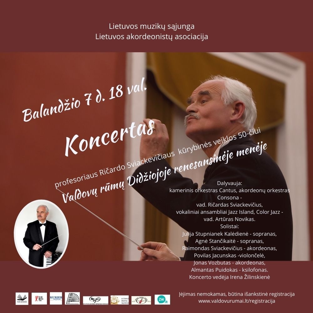 ATŠAUKTAS! Koncertas prof. Ričardo Sviackevičiaus kūrybinės veiklos 50-mečiui