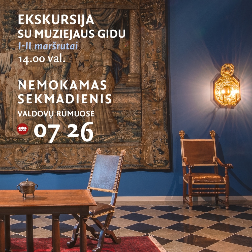 Apžvalginė ekskursija su muziejaus gidu. Nemokamas sekmadienis Valdovų rūmuose