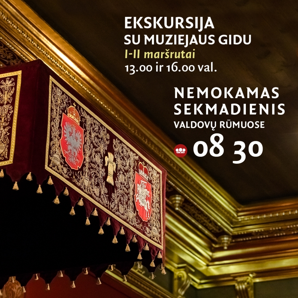 Apžvalginė ekskursija su muziejaus gidu. Nemokamas sekmadienis Valdovų rūmuose