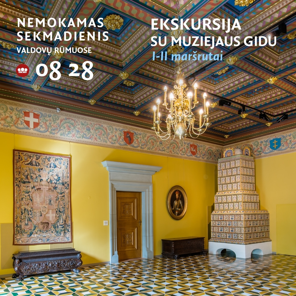 Apžvalginė ekskursija (I–II maršrutai) su muziejaus gidu. Nemokamas sekmadienis Valdovų rūmuose