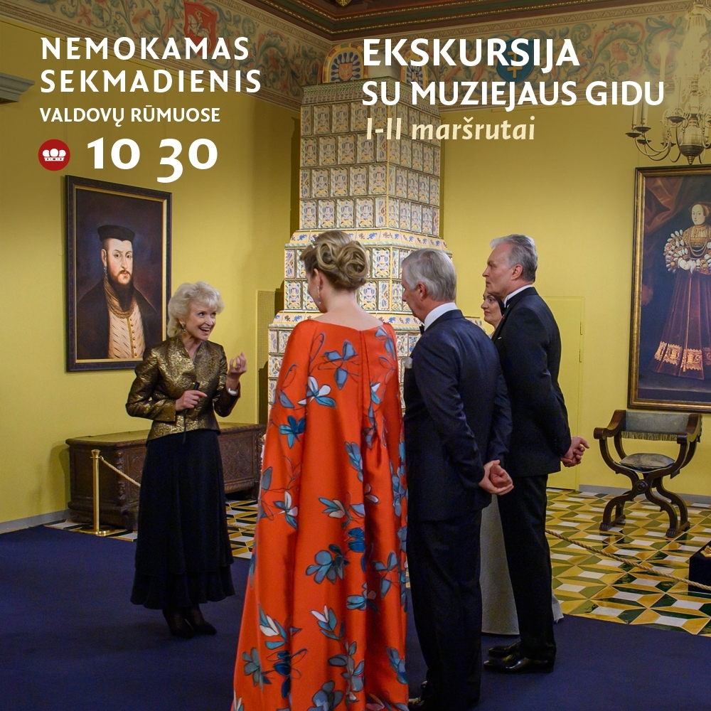 Apžvalginė ekskursija (I–II maršrutai) su muziejaus gidu. Nemokamas sekmadienis Valdovų rūmuose